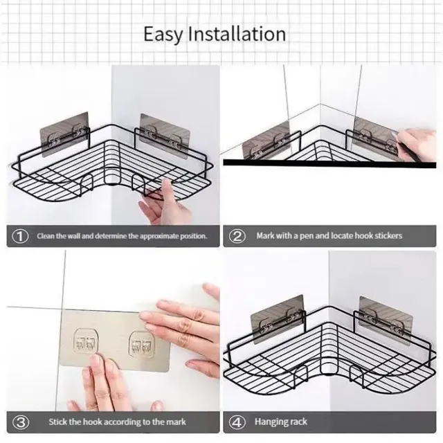 Étagère murale autocollante sans perçage angle douche… – vue 6