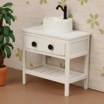 Maison de poupée, Simulation d&rsquo;évier, modèle d&rsquo;armoire, meubles de salle de bain, décoration de maison de poupées, scène de vie, jouets d&rsquo;ornement, 1/12