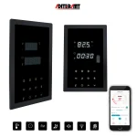 thermostat sauna mural tactile connecté wifi intelligent encastrable panneau noir verre affichage led minuterie bluetooth mp3 électrothérapie impulsions basse fréquence