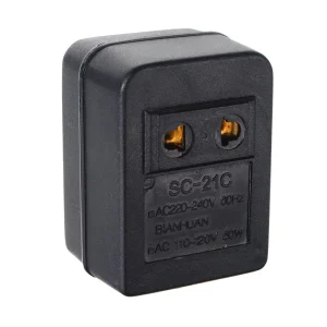 convertisseur tension voyage double 110V 220V 30W 20W compatible rasoirs petits appareils plastique ABS noir mat convertisseur tension voyage double 110V 220V 30W 20W compatible rasoirs petits appareils plastique ABS noir mat