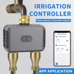 Minuterie d&rsquo;eau de jardin à 2 sorties, Bluetooth Zigbee, tuyau de robinet Programmable, contrôleur d&rsquo;irrigation, minuterie intelligente, compatible avec Alexa