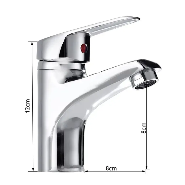 Robinet de lavabo de salle de bains chromé – vue 7