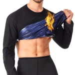 Chemise de Sauna pour hommes, combinaison de survêtement, Compression, haut à manches longues, perte de poids, chemises façonnantes pour l&rsquo;entraînement et le sport