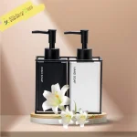 Bouteilles distributrices de Lotion en céramique, distributeur de shampoing et de Gel douche pour comptoir de salle de bain, distributeur de savon liquide pour les mains anti-fuite