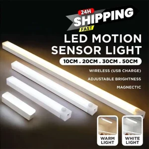 Lampe LED sous-meuble avec détecteur de mouvement, veilleuse Rechargeable à intensité variable, pour escaliers, placard, allée, barre tubulaire, ampoule de détection