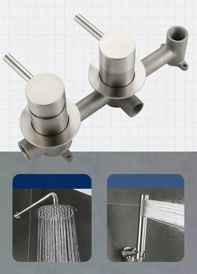 Ensemble douche encastré mural acierinoxydable finition… – vue 5