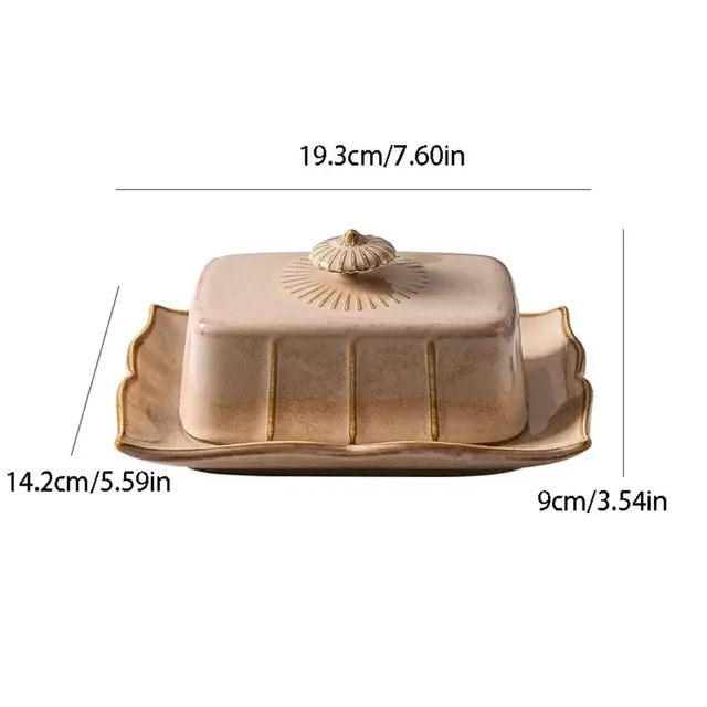 Plat à beurre en céramique rectangulaire – vue 6