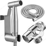 Douche à main de Bidet en acier inoxydable, pour douche de toilette avec inverseur à 2 voies, tuyau de 1.5m, support de douche à main
