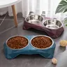 Double bol en acier inoxydable pour animaux de compagnie – vue 4