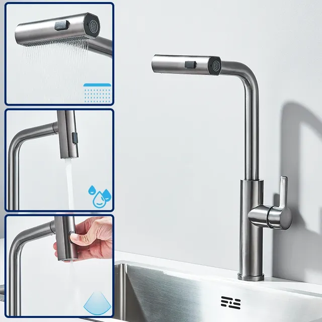 Robinet de centre commercial d'eau chaude et froide à… – vue 3