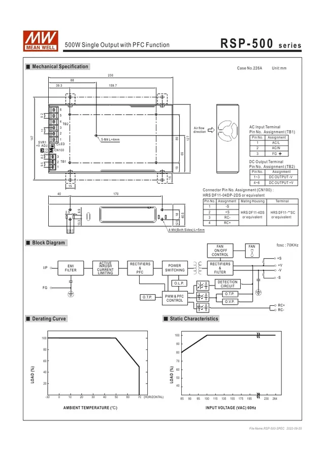 Alimentation découpage industrielle MeanWell RSP500 500W… – vue 6