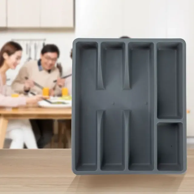 Organisateur tiroir cuisine silicone souple gris mat… – vue 5