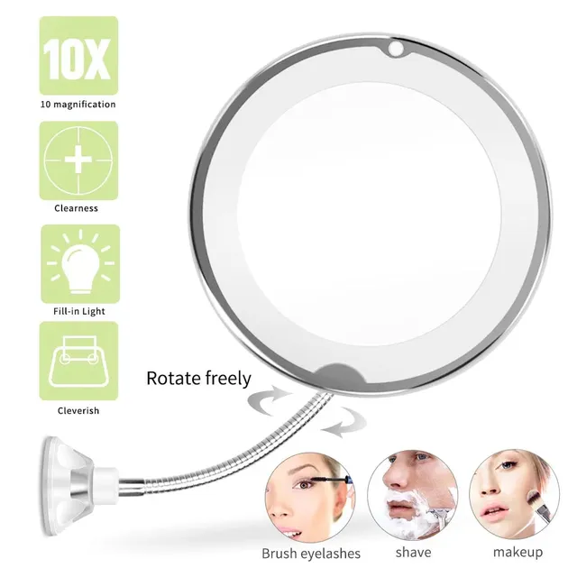 Grand miroir de maquillage éclairé 10x – vue 3