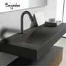 Bagnolux robinet vasque noir mat laiton massif col cygne… – vue 2