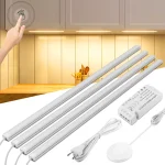 Capteur tactile de mouvement LED lumières sans fil lumière pénétrable bois aluminium barre lumineuse armoire garde-robe lampe rétro-éclairage pour cuisine
