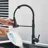Robinet de cuisine en laiton à côtes noires – vue 2