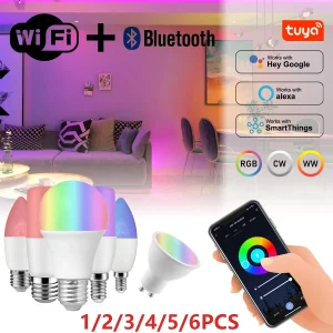 Ampoule LED WIFI intelligente GU10, 10w 6W E14 B22 E27 110V 220V Rgb, lampe à intensité variable, fonctionne avec Alexa Google Home Ampoule LED WIFI intelligente GU10, 10w 6W E14 B22 E27 110V 220V Rgb, lampe à intensité variable, fonctionne avec Alexa Google Home