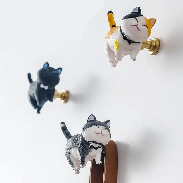 Poignée porte placard chat mignon rétro lot quatre… – vue 3