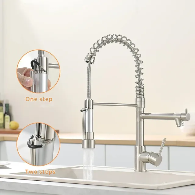 Robinet d'évier de cuisine avec pulvérisateur extractible – vue 3
