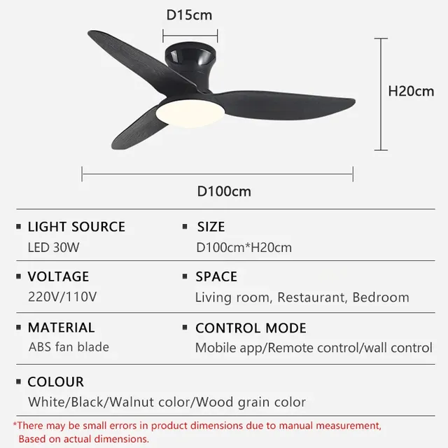 Lampe de ventilateur de plafond LED intelligente – vue 6