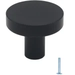 Bouton d&rsquo;armoire 5/8/16/30/50 pièces, bouton de coiffeuse solide, bouton de tiroir, bouton d&rsquo;armoire de cuisine, bouton rond monotrou noir mat pour armoires et tiroirs