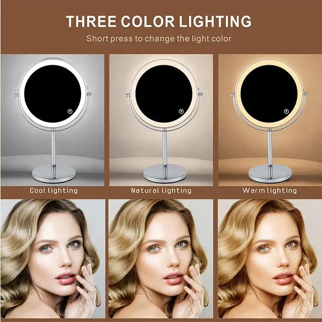 Miroir de maquillage LED grossissant de 8 pouces – vue 3