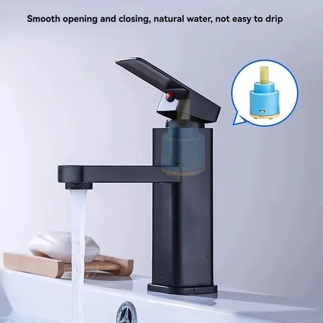 Robinet de lavabo carré à double usage chaud et froid en… – vue 5