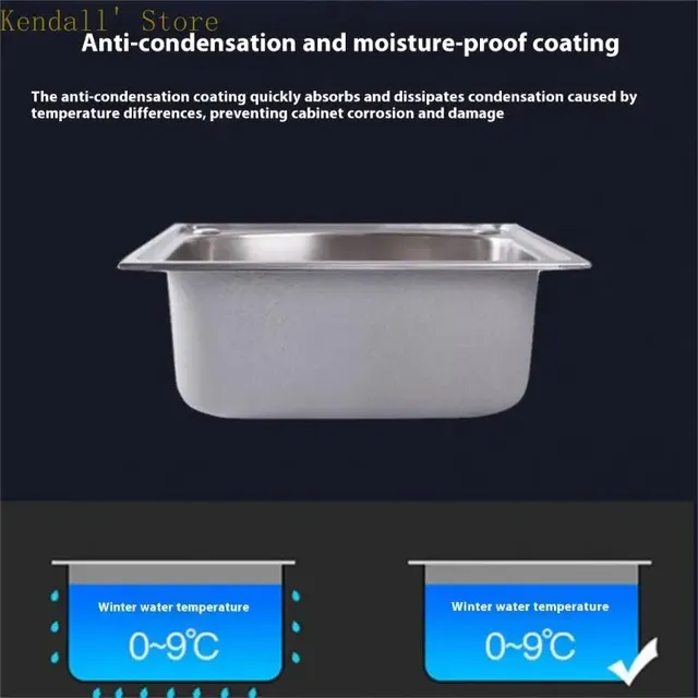 3xub acier inoxydable évier carré bassin simple… – vue 5