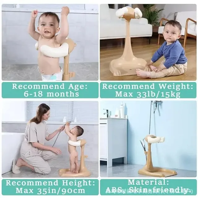 Bébé debout bain réglable enfants poignée de douche… – vue 5