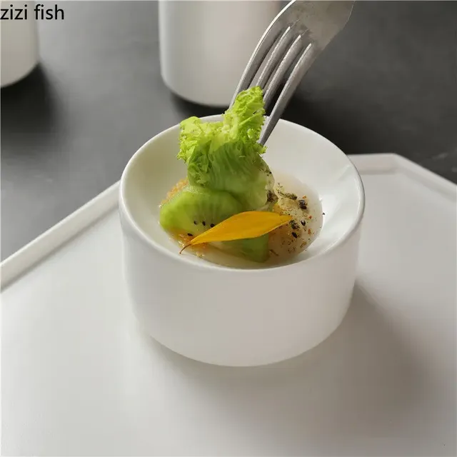 QuePlate-Assiette à dessert cylindrique en céramique – vue 3