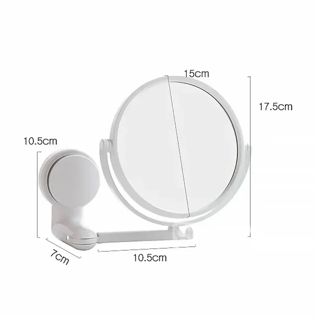 Miroir de salle de bain mural pliable sans poinçonnage – vue 6
