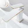 Robinet mitigeur de lavabo en laiton massif blanc-or… – vue 5
