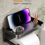 Boîte porte-papier hygiénique murale pour salle de bain, toilettes, toilettes, avec étagère de rangement percée pour rouleau de papier, adaptée pour b