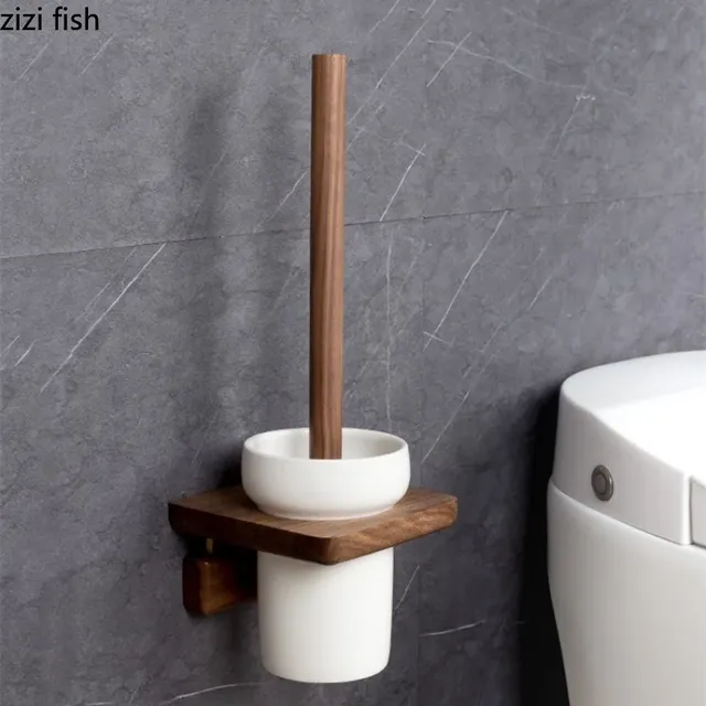 Brosse toilette murale bois céramique blanche mate… – vue 3