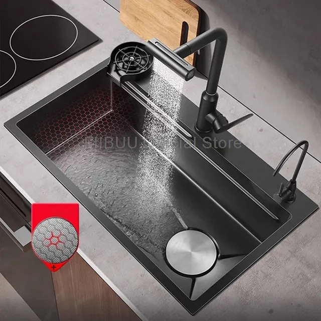 Évier de cuisine multifonctionnel en acier inoxydable