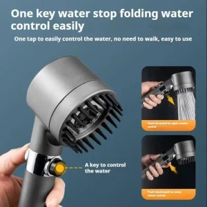 Pommeau de douche suralimenté puissant avec quatre fonctions de douche, filtrage et pulvérisation de bain pour la décoration de la salle de bain