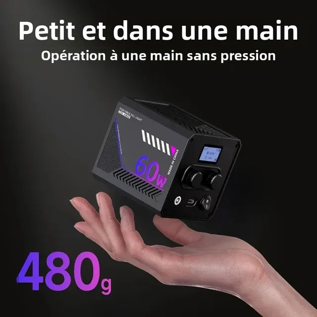 Lumière vidéo RGB Portable LED – vue 3
