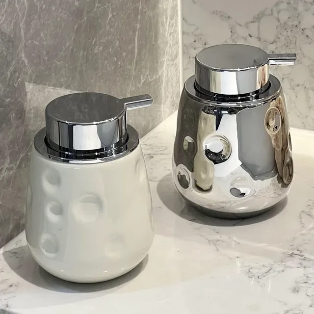 Lot deux distributeurs savon liquide céramique finition… – vue 2