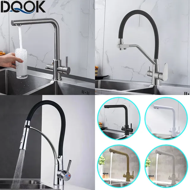 Robinet de cuisine filtré noir – vue 3