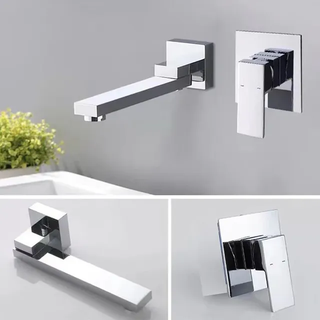 Lavabo mural avec poignée à levier unique moderne – vue 5