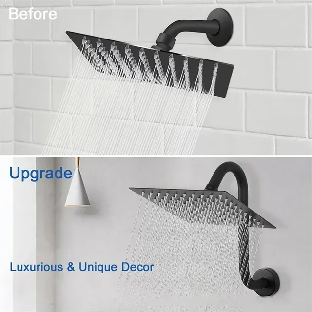 Bras douche mural acier inoxydable extension support… – vue 6