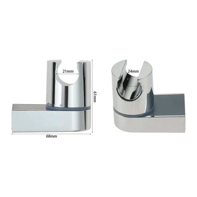 Support mural pommeau douche ABS chromé noir inox brossé… – vue 5