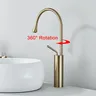 Nouveau Robinet de lavabo de salle de bains en or brossé – vue 3