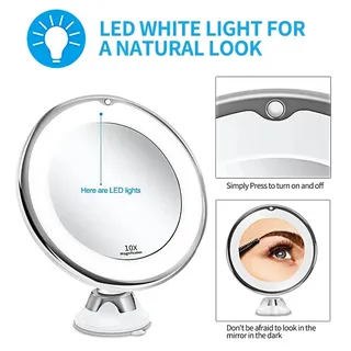 Miroir de vanité grossissant 10x avec lumières