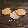 Miroir maquillage rotatif bois noyer naturel compact… – vue 1