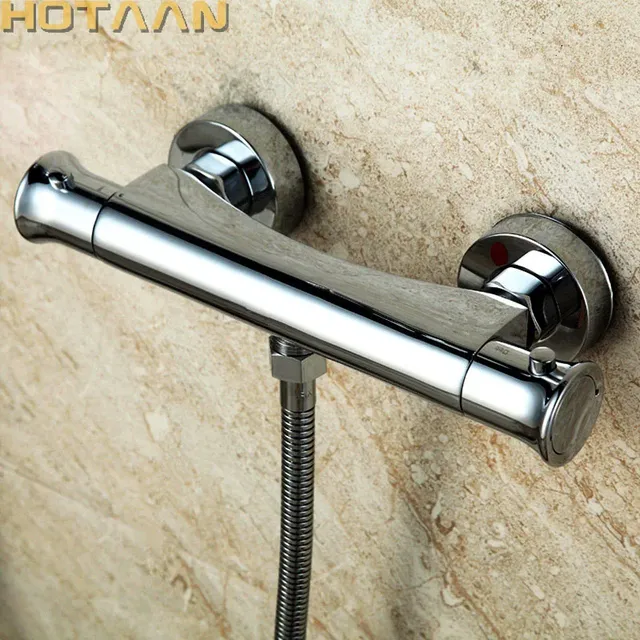 Mitigeur thermostatique mural chrome poli double…