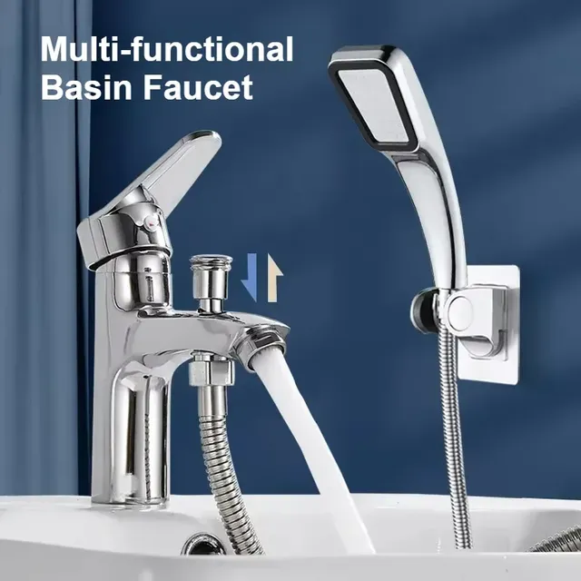 Robinet de lavabo monotrou avec pomme de douche – vue 2