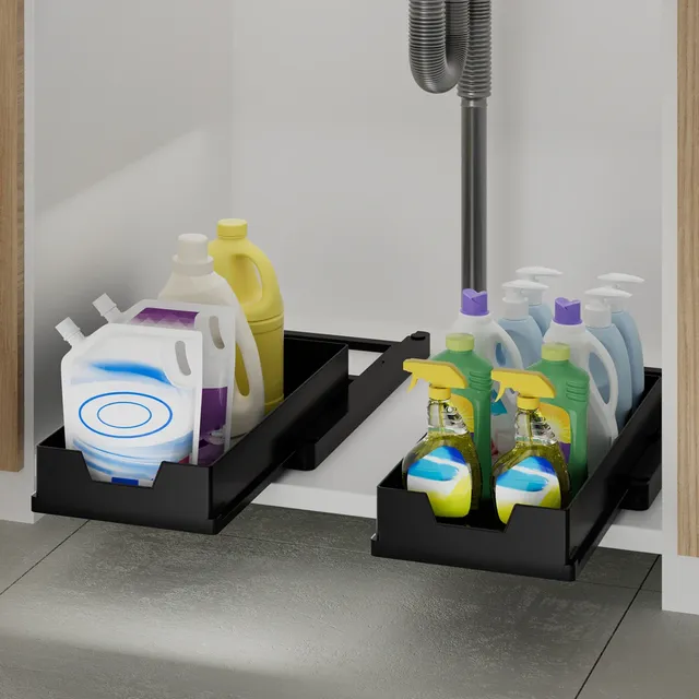 Tiroir coulissant organisateur cuisine plastique noir… – vue 4