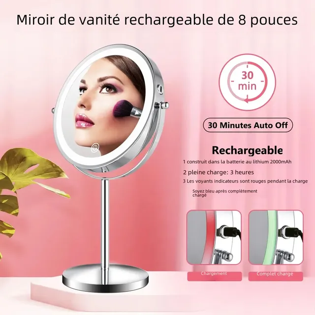 Miroir de maquillage 4.2 par LED grossissante 1X/10X – vue 4