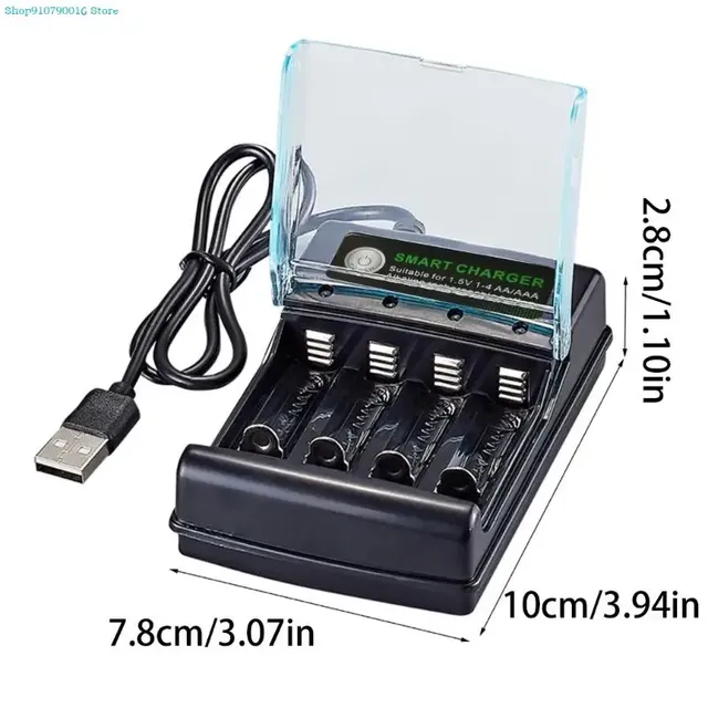 Chargeur piles alcalines rechargeable intelligent quatre… – vue 6